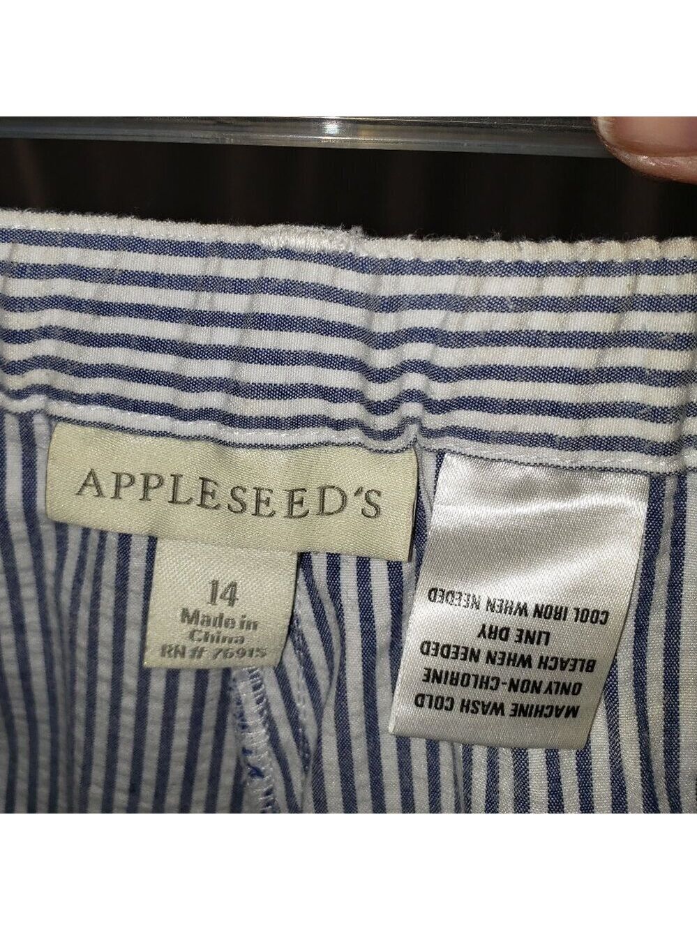 Appleseed's Women's Blue & White Striped Pants - 14 - Picture 3 of 3
